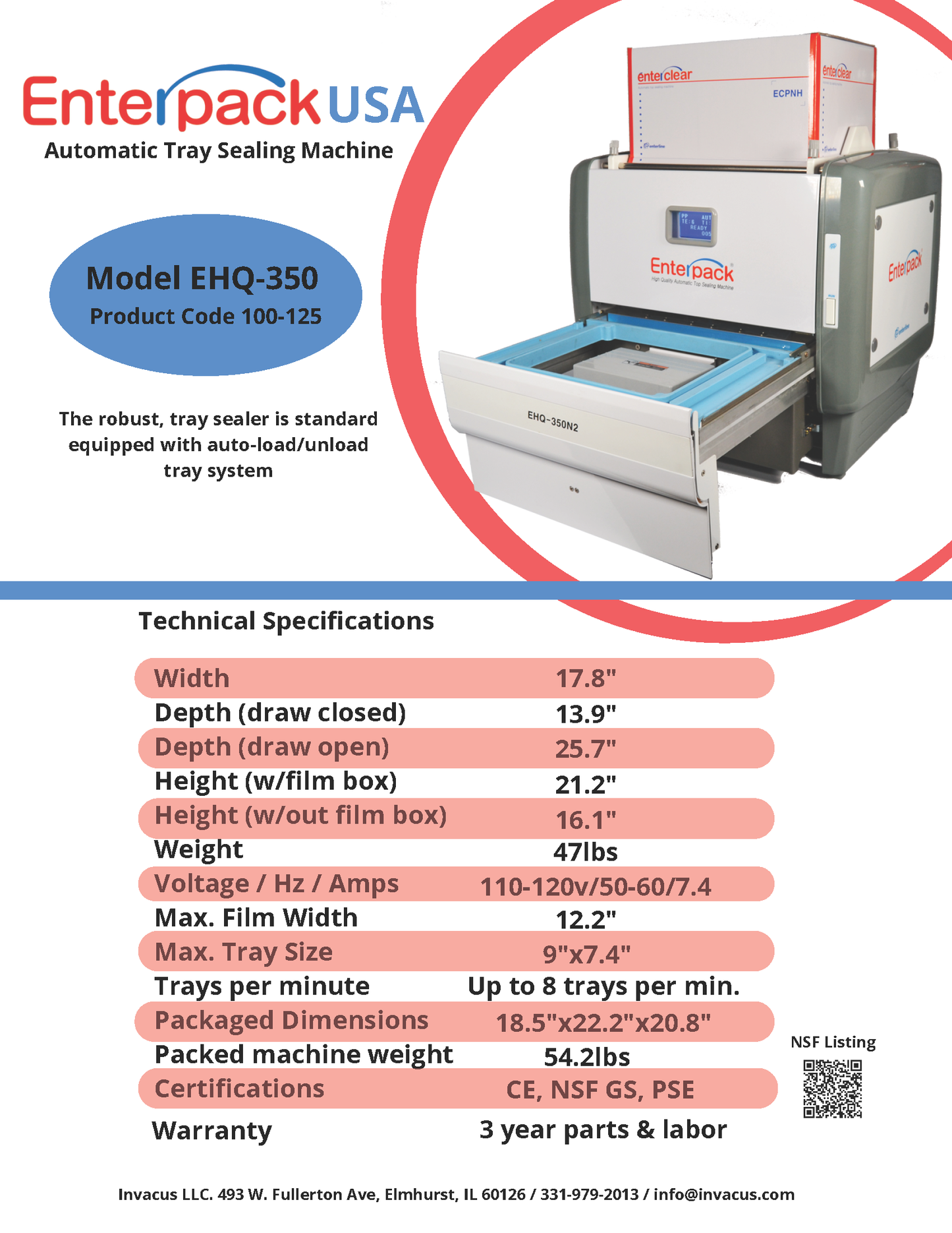Ex Demo Enterpack Auto- Tray Sealing Machine