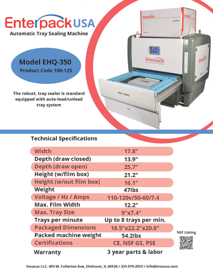Ex Demo Enterpack Auto- Tray Sealing Machine