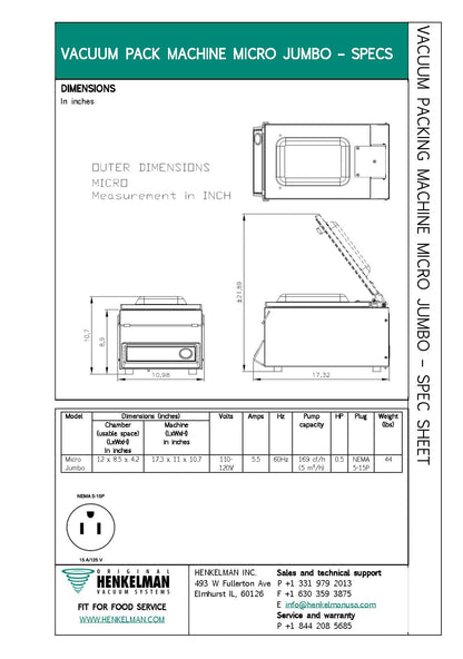 Commerical Vacuum Sealer Certified Used Henkelman Micro Jumbo