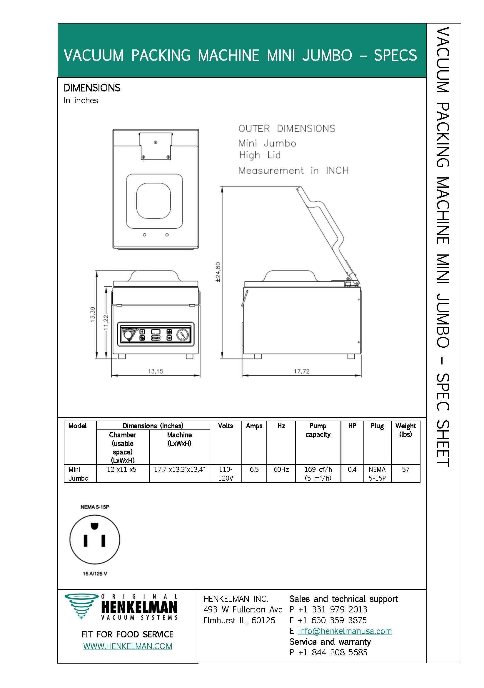 Certified Used Henkelman Mini Jumbo Vacuum Sealer Machine Invacus Parts